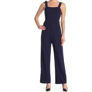 NWT Marina Navy Sleeveless Bow Jumpsuit Size 14